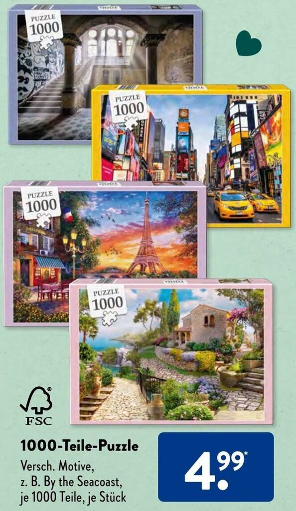 1000Teile Puzzle Angebot bei Aldi Süd