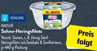 Aldi Süd NADLER Sahne-Heringsfilets 440 g Packung Angebot