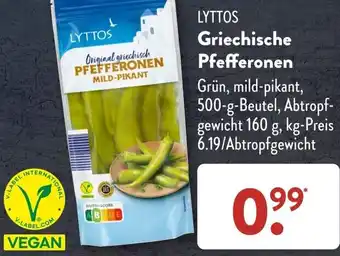 Aldi Süd LYTTOS Griechische Pfefferonen 500 g Beutel Angebot