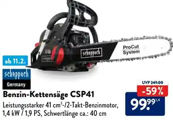 Aldi Süd Scheppach Benzin-Kettensäge CSP41 Angebot