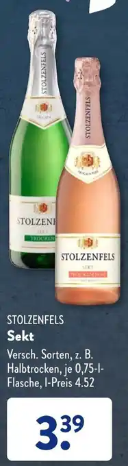 Aldi Süd STOLZENFELS Sekt 0,75 L Flasche Angebot