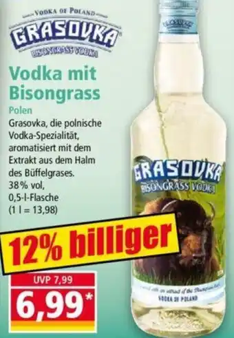 Norma GRASOVKA Vodka mit Bisongrass 0,5 L Flasche Angebot