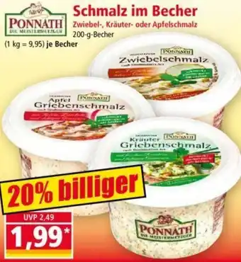 Norma PONNATH Schmalz im Becher 200 g Becher Angebot