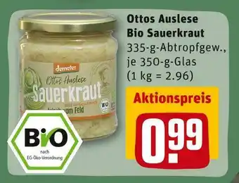 REWE Ottos auslese bio sauerkraut Angebot