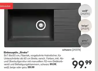 Hellweg Einbauspüle,,Siroko" Angebot