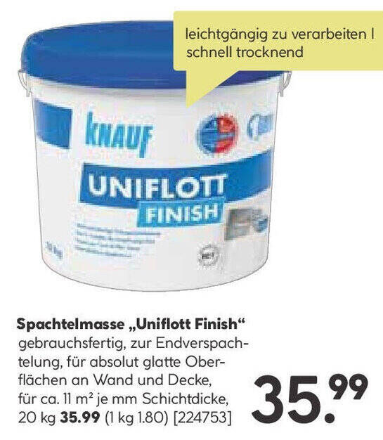 Knauf Spachtelmasse ,,Uniflott Finish" 20 kg Angebot bei BayWa