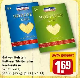 REWE Gut von holstein holtseer tilsiter oder nordseekäse Angebot