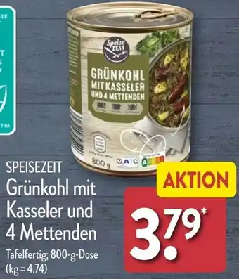 Aldi Nord SPEISEZEIT Grünkohl mit Kasseler und 4 Mettenden 800 g Dose Angebot