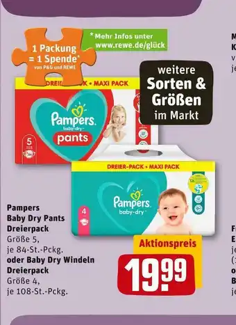 REWE Pampers baby dry pants oder oder windeln Angebot