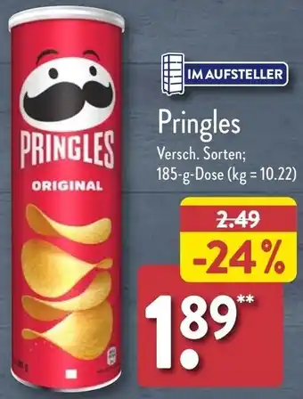 Aldi Nord Pringles 185 g Dose Angebot