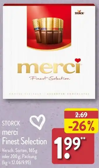 Aldi Nord STORCK merci Finest Selection 165 g oder 200 g Angebot