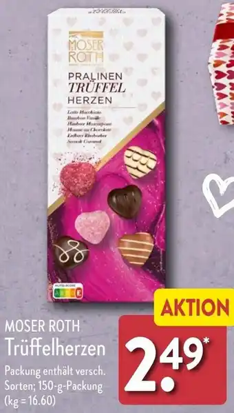 Aldi Nord MOSER ROTH Trüffelherzen 150 g Packung Angebot