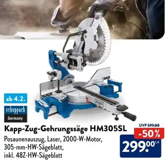 Aldi Nord Scheppach Kapp-Zug-Gehrungssäge HM305SL Angebot