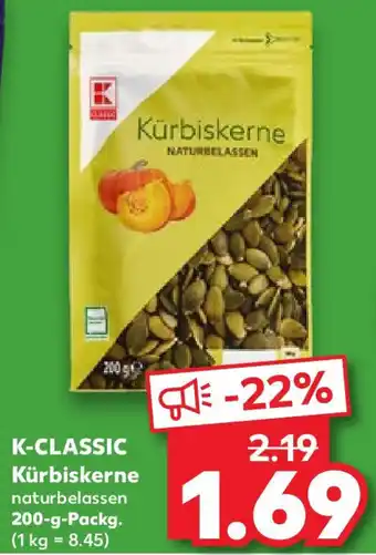 Kaufland K-CLASSIC Kürbiskerne 200 g Packg. Angebot