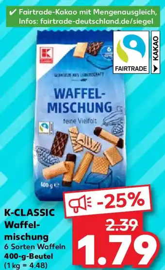 Kaufland K-CLASSIC Waffelmischung 400 g Beutel Angebot