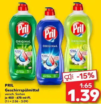 Kaufland Pril Geschirrspülmittel 450-675-ml-Fl. Angebot