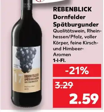 Kaufland REBENBLICK Dornfelder Spätburgunder 1-l-Fl. Angebot