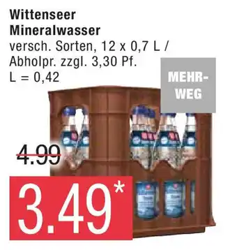 Marktkauf Wittenseer Mineralwasser 12 x 0,7 L / Abholpr. Angebot