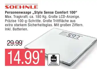 Marktkauf SOEHNLE Personenwaage ,,Style Sense Comfort 100" Angebot