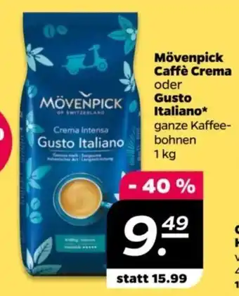 NETTO Mövenpick Caffè Crema oder Gusto Italiano 1 kg Angebot