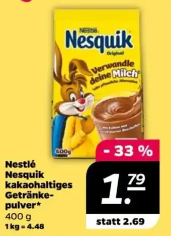 NETTO Nestlé Nesquik kakaohaltiges Getränke-pulver 400 g Angebot