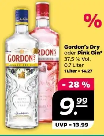 NETTO Gordon's Dry oder Pink Gin 0,7 Liter Angebot