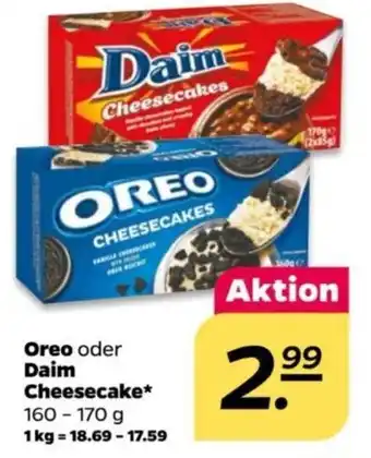 NETTO Oreo oder Daim Cheesecake 160 - 170 g Angebot