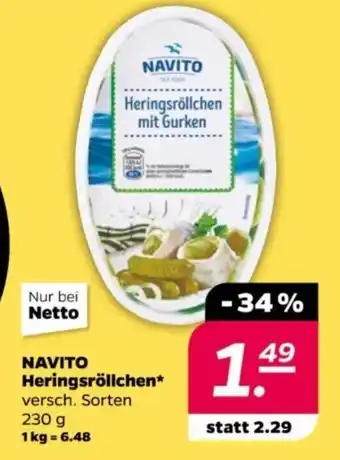 NETTO NAVITO Heringsröllchen 230 g Angebot