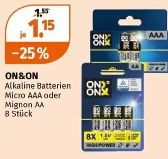 Müller ON&ON Alkaline Batterien Angebot