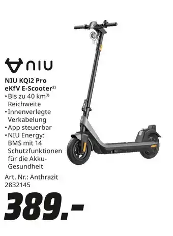 MediaMarkt NIU KQi2 Pro eKfV E-Scooter Angebot