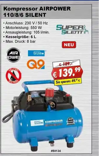 Stabilo Fachmarkt Kompressor Airpower Angebot