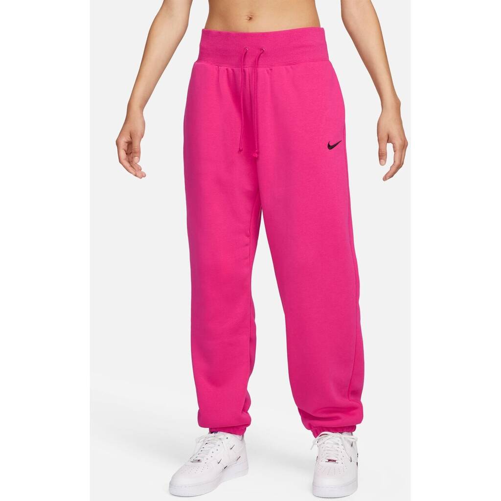 Nike Damen Sporthose W Nsw Phnx Flc Hr Os Pant Fireberry Black L