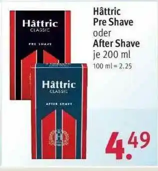 Rossmann Hattric Pre Shave Oder After Shave Angebot