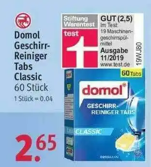 Rossmann Damol Geschirr Reiniger Tabs Classic Angebot