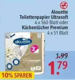 Rossmann Alouette Toilettenpapier Ultrasoft Oder Küchentücher Premium Angebot