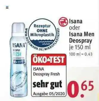 Rossmann Isana Oder Isana Men Deospray Angebot