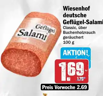 Hit Wiesenhof deutsche Geflügel-Salami 100 g Angebot