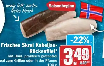 Hit Frisches Skrei Kabeljau- Rückenfilet 100 g Angebot