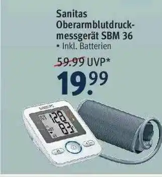 Rossmann Sanitas Oberarmblutdruckmessgerät SBM 36 Angebot