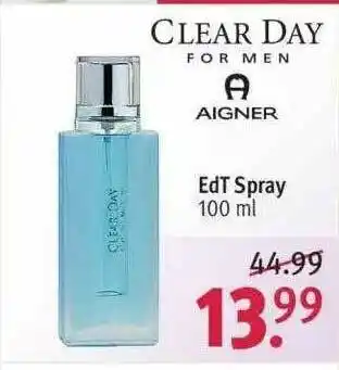 Rossmann Clear Day For Men Aigner Edt Spray Angebot