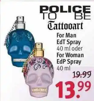 Rossmann Police To Be Tattooart For Man Edt Spray Angebot