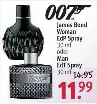 Rossmann 007 James Bond Woman Edp Spray Oder Man Edt Spray Angebot