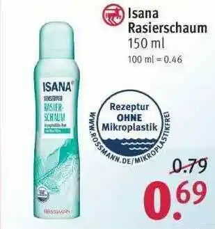 Rossmann Isana Rasierschaum Angebot