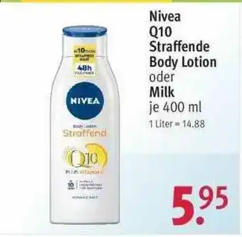 Rossmann Nivea Q10 Straffende Body Lotion Oder Milk Angebot