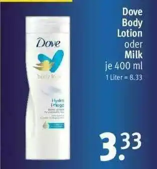 Rossmann Dove Body Lotion Oder Milk Angebot