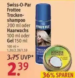 Rossmann Swiss-o-par Frottee Trockenshampoo Oder Haarwachs Oder Gel Angebot