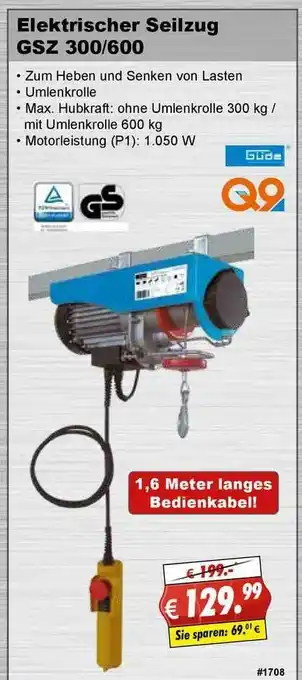 Stabilo Fachmarkt Elektrischer Seilzug Angebot