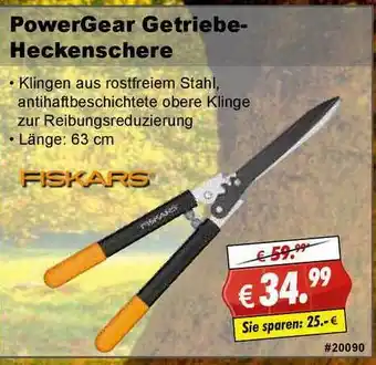 Stabilo Fachmarkt Fiskars Powergear Getriebe-heckenschere Angebot