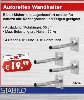 Stabilo Fachmarkt Autoreifen Wandhalter Angebot