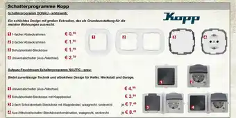 Stabilo Fachmarkt Kopp Schalterprogramm Angebot